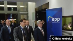 Президент Армении Серж Саргсян на саммите ЕНП в Брюсселе, 23 ноября 2017 г.