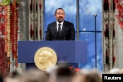 آبی احمد در مراسم اعطای جایزه نوبل صلح، نروژ، ۱۰ دسامبر ۲۰۱۹