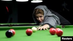 Ирандык снукерчи Акрам Мохамади Амини. 2015-жыл. 

