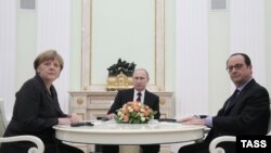 Меркел ва Ҳолланд дар меҳмонии Путин дар Маскав, 6 феврал