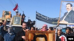 تظاهرات هواداران صدام حسین پس از اعدام وی