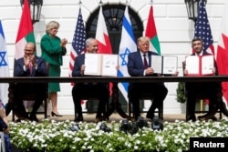Підписання Угод Авраама під час першої президентської каденції Дональда Трампа. Вашингтон, 15 вересня 2020 року
