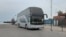  Туристический автобус на территории морского вокзала в Керчи, 2021 год