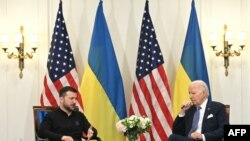 Прэзыдэнты Ўкраіны і ЗША Ўладзімір Зяленскі і Джо Байдэн, Парыж, 7 чэрвеня 2024 