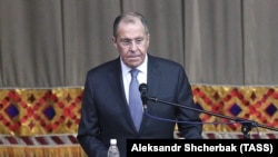 Міністр закордонних справ Росії Сергій Лавров виступає перед студентами в Бішкеку, Киргизстан, 4 лютого 2019 року