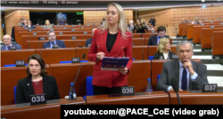 Мельнікава на дэбатах «Вострая неабходнасьць свабодных і справядлівых выбараў у Беларусі. Страсбур, 30 студзеня 2025