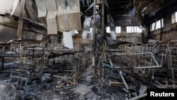 Барак, де загинули близько 50 полонених «азовців». Окупована частина Донеччини, Оленівка, 29 липня 2022 року