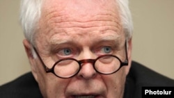 Комиссар Совета Европы по правам человека Томас Хаммарберг на пресс-конференции в Ереване, 21 января 2011 г.