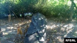 Апаганеная скульптура больш за месяц ляжала пад дрэвам.