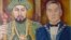 Портрет президента Казахстана Нурсултана Назарбаева и казахских ханов Абулхаира и Абылая. Актобе, 4 сентября 2008 года.