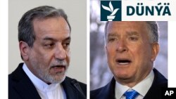 Eýranyň daşary işler ministri Abbas Arakçi (çepde) we ABŞ-nyň ýörite wekili Stiw Witkoff