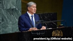 Алмазбек Атамбаев на сессии Генассамблеи ООН. 20 сентября 2017 года.
