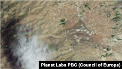 Спадарожнікавы здымак ракетнай базы Тэбрыз-Поўнач пасьля ўдару, Іран, 13 чэрвеня 2025 году.