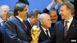 لحظه اعلام میزبانی قطر برای میزبانی جام جهانی فوتبال در دوم دسامبر سال ۲۰۱۰.