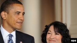 Президент Барак Обама оголосив кандидатуру Соні Марії Сотомайор на посаду члена Верховного суду США 26 травня 2009 р.