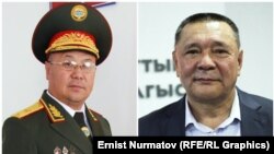 Коопсуздук кеңешинин жаңы дайындалган жана кызматынан бошотулган катчылары Рыскелди Мусаев жана Кеңешбек Дүйшөбаев.