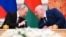 Уладзімір Пуцін і Аляксандар Лукашэнка ў Менску 6 сьнежня 2024
