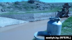 Водный канал возле села Кара-Дарыя, Джалал-Абадская область, 6 апреля 2011 года.