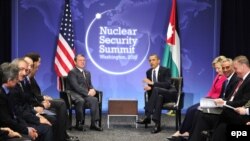 دیدار دو جانبه باراک اوباما و پادشاه اردن در حاشیه نشست امنیت هسته‌ای واشینگتن