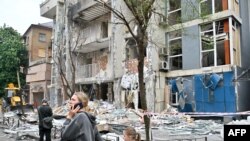 Последствия одного из предварительных ударов по Киеву, май 2025 года