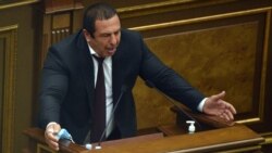 Armenia -- Gagik Tsarukian gives a speech at the parliament ahead of a vote that stripped him of immunity from prosecution as an MP, June 16, 2020.