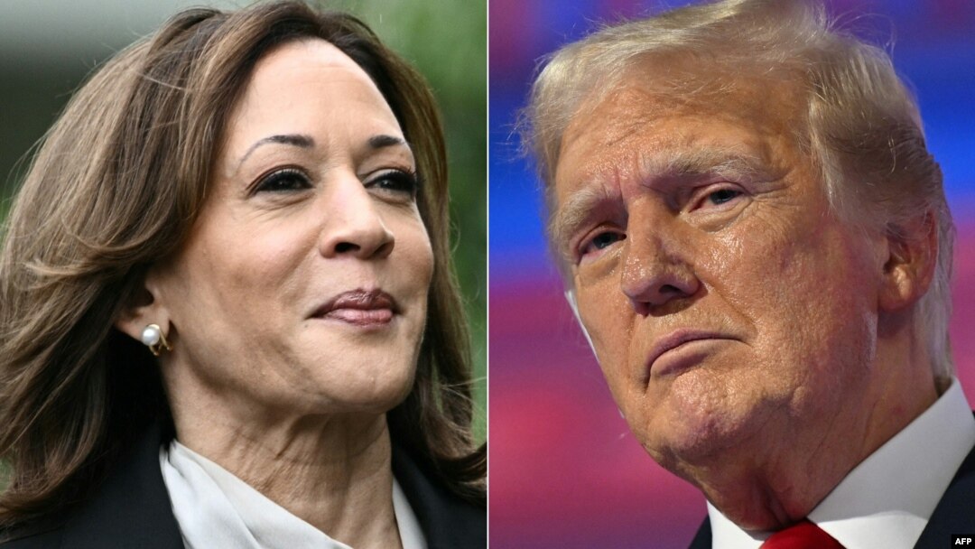 Potpredsjednica SAD Kamala Harris, kandidatkinja demokrata i Donald Trump, bivši predsjednik i kandidat republikanaca