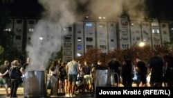 На пратэстах у горадзе Нові Сад, 13 жніўня 20205