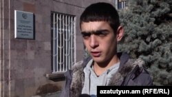 Armenia - Hovannes Harutiunian, a 16-year-old opposition activist, speaks to RFE/RL, Yerevan, 15Jan2016.