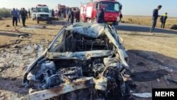 عکسی که خبرگزاری مهر از تصادف زنجیره‌ای جاده اهواز-خرمشهر منتشر کرده است