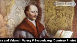 Сымон Будны, партрэт цыклю "Славутыя асобы Беларусі" Ляілі і Валянціна Варэцаў