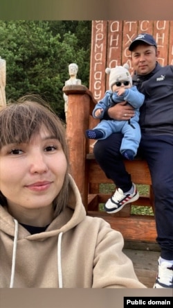 Рамин Алиев с женой и старшим сыном