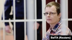 Doctor Artsyom Sarokin at the Minsk court hearing on February 19.