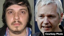 Julian Assanj (sagda) bilen Aleksandr Barankou