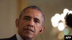 باراک اوباما در کنفرانس خبری روز جمعه به همراه رییس جمهوری کره جنوبی