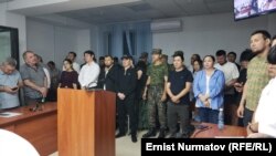 Биринчи май райондук сотунда Кой-Таш окуясы боюнча өкүм чыккан учур. 3-июнь, 2025-жыл.