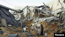 تخریب یک تونل مرزی بین غزه و مصر پس از حمله اسرائیل