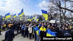 Проукраинский митинг в Херсоне, 5 марта 2022 года