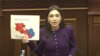 Armenia - Anna Mkrtchian of the opposition Pativ Ynem bloc speaks during a session of the Armenian parliament, January 20, 2025.