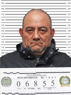 Фото Дайро Антонио Усуги по кличке "Отониэль", сделанное Национальной полицией Колумбии сразу после его ареста. 25 октября 2021 года