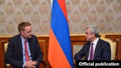 Armenia -- President Serzh Sarkisian receives Michael Carpenter, US Deputy Assistant Secretary of Defense, 2Nov, 2016