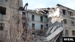 Armenia -- A crumbling former worker hostel in Gyumri.
