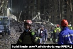 Наслідки влучання в Святошинському районі. Київ, 24 квітня 2025 року