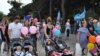 UKRAINE, YALTA - Parade of twins in Yalta, 27May19