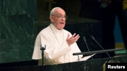 Папа Францішак на Саміце ААН, 2015