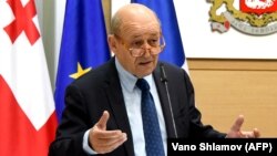 Министр иностранных дел Франции Жан-Ив Ле Дриан в Тбилиси, 26 мая 2018 г․ 