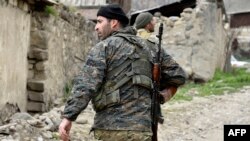 Ополченец во время апрельской войны 2016 года