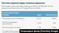 Пенсиянын топтомо бөлүгүн кайтарып алгандар жана аларга төлөнгөн каражат.