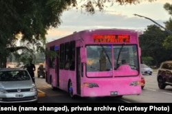 Аўтобус у Буэнас-Айрэсе (усе фота ў публікацыі з прыватнага архіву гераіні матэрыялу)