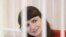 Journalist Katsyaryna Borisevich at her court hearing in Minsk on February 19. 