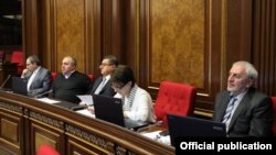 Armenia - Deputies from the opposition Armenian National Congress attend a parliament session in Yerevan, 3Oct2012.